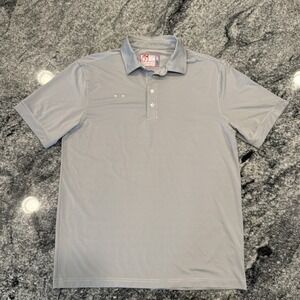 Chick-Fil-A Oobe White With Gray Stripes Hydro Chill Polo Shirt Medium #574